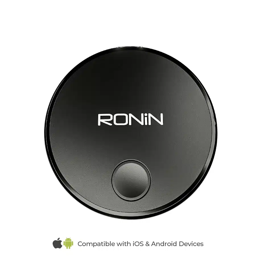 Ronin Tag Pro R-303 Smart Tracker (Iphone &Amp; Android) 3 Ronin Tag Pro R-303 front view with Ronin logo and button