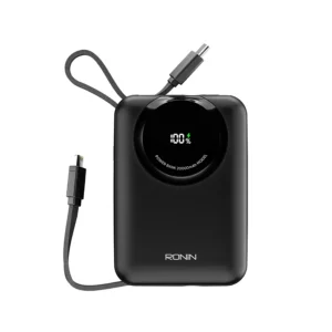 Ronin Zapster Pro R-4090 20000mAh power bank with built-in Type-C and Lightning cables