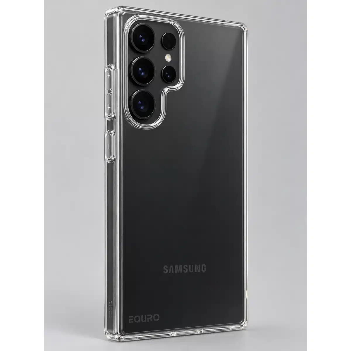 Eouro Tpu Clear Cover For Samsung S25 Ultra &Amp; S26 Ultra 13 Clear EOURO cover fitted on a black Samsung Galaxy S26 Ultra