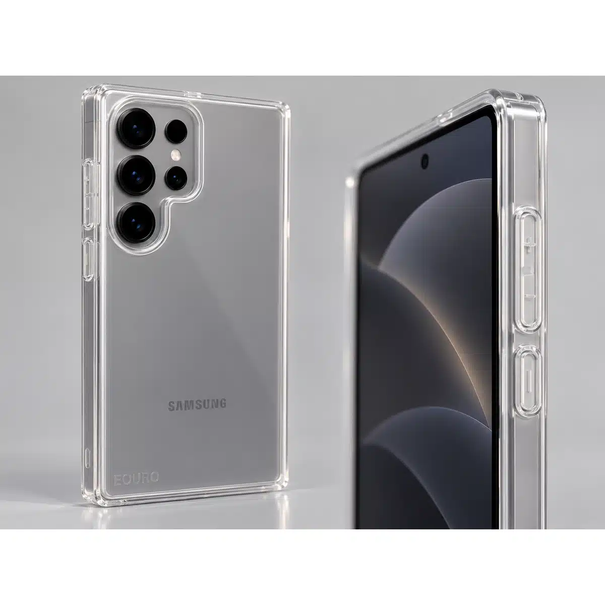 Eouro Tpu Clear Cover For Samsung S25 Ultra &Amp; S26 Ultra 15 Side view of the S26 Ultra clear cover showing covered buttons and raised screen edge