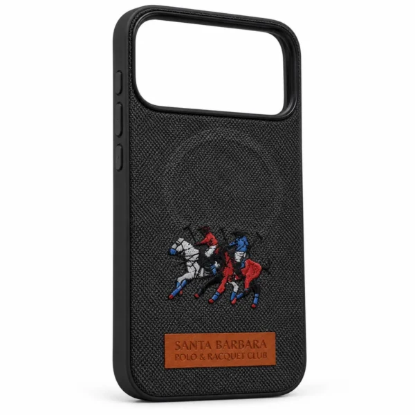 Santa Barbara iPhone 17 Pro Max case Santa Barbara iPhone 17 Pro Max case, black, embroidered polo logo