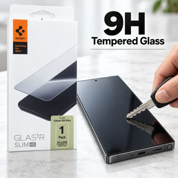 Spigen S26 Ultra 9H tempered glass scratch resistance Spigen S26 Ultra 9H tempered glass scratch resistance