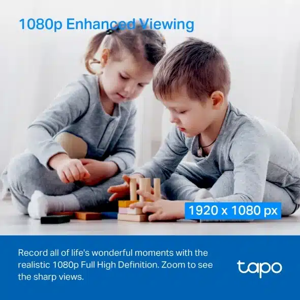 Tp-Link Tapo C200C Pan/Tilt Home Security Wi-Fi Camera 1080P 5 Tapo C200C 1080p Full HD 1920 x 1080 video of children playing at home