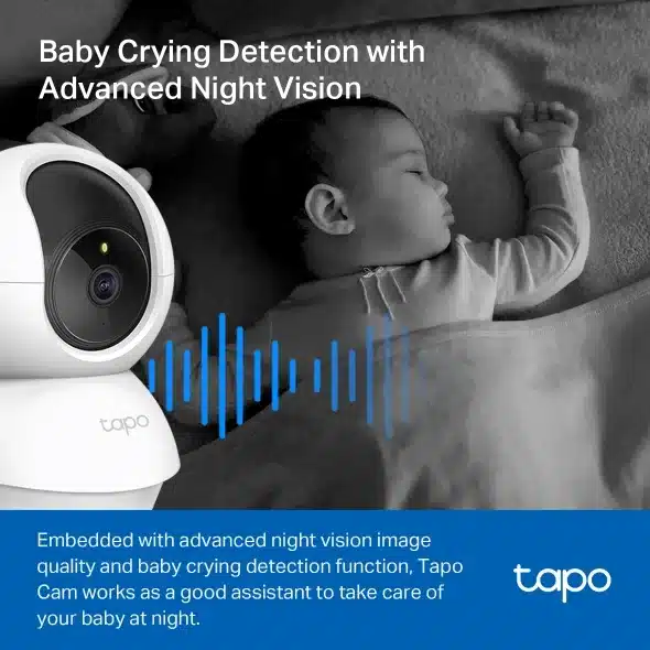 Tp-Link Tapo C200C Pan/Tilt Home Security Wi-Fi Camera 1080P 3 Tapo C200C baby crying detection with night vision
