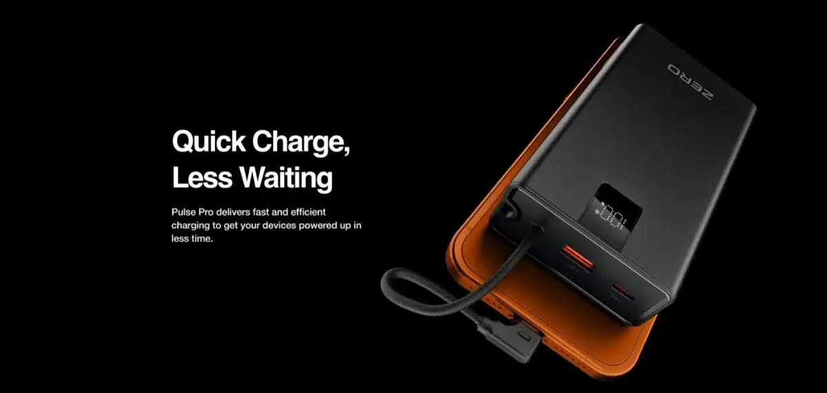 Zero Lifestyle Pulse Pro 200 20000Mah 65W Power Bank 7 Zero Pulse Pro 200 quick charging a phone